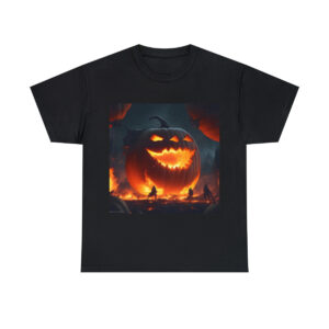 Halloween Pumpkin Monster Unisex Heavy Cotton Tee